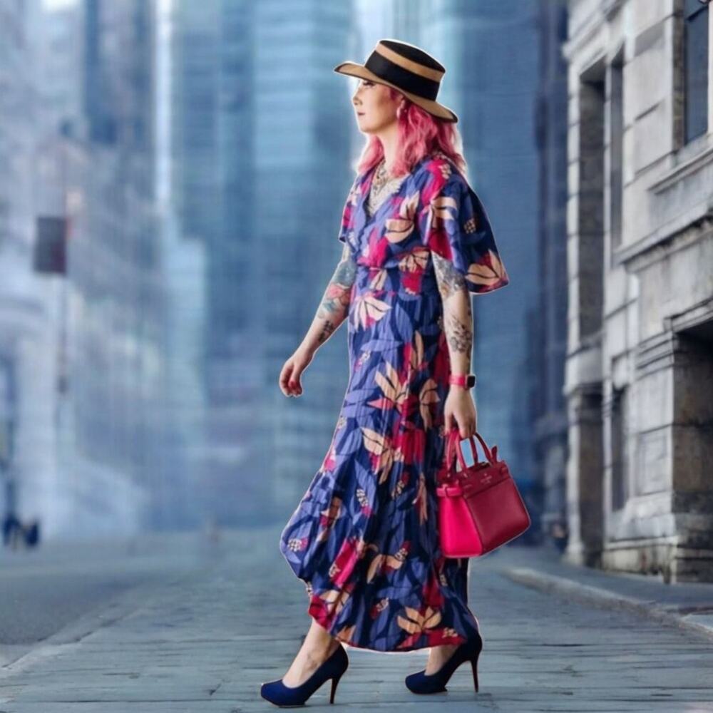 Abel the Label Santa Cruz Tropical Floral High Low Dress Size S Cruise Vacation